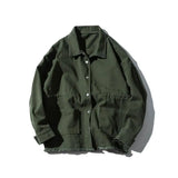 Riolio Japanese Cargo Retro Jacket Men 2025 Spring Loose Large Size Army Green Denim Jacket Preppy Trendy High-end Simple Jacket Chic