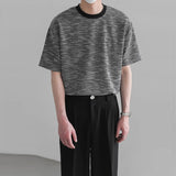 Riolio  New Men Fashion Tops Clothing Luxury Korean Popular Textured O Neck T-shirt Streetwear Leisure Short Sleeve Jacquard Tees M-3XL