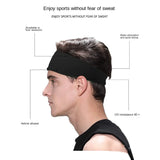Riolio Sweatband for Men Women Elastic Sport Hairbands Head Band Yoga Headbands Headwear Headwrap Sports Hair Accessories Safety Band