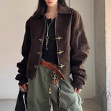 Riolio  Vintage Suede Bomber Jacket Men Spring Autumn Faux Leather Trench Coats Women Vintage Brown Jackets Men Clothes Unisex
