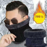 Riolio Winter Men Women Warm Knitted Ring Scarves Thick Elastic Knit Mufflers Children Neck Warmer Plush Polyester Scarf
