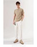 Riolio White Stretch Casual Ankle Pants Silhouette Men's Elegant Suit Pants Summer Korean Straight Loose Men's Smart Casual Trousers