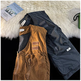 Riolio American Outdoor Multi-function Short Vest Jacket Basic Commuting Versatile Vest Cityboy Workwear Waistcoat Aesthetic Urban Chic