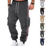 Riolio  Winter heavy men's velvet warm outdoor sports trend tooling webbing retro loose sweatpants
