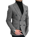 Riolio Formal New Burgundy Red Grey Lapel Tux Men Slim Fit Suits Coat Jacket Custom Made For Wendding Party Woolen cloth