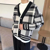 Riolio New Men's Casual Cardigan Korean Version Of The Laziness Sweater Male Wild Coat Loose Thick Wool Outer Needle Sweater