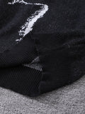 Riolio  New Popular Autumn and Winter Simple Kitten Jacquard Double-Sided Pattern Pullover Sweater Casual Round Neck Knitted Men's Pullover