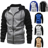 Riolio Men's Jacket Fashion Spliced Autumn Jackets for Men Fleece Long Sleeve Coat Man Casual Hoodies Streetwear Men's Coats