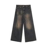 Riolio Summer Men Baggy Jeans Unisex Vintage American Style Straight Wide Leg Denim Pants Fashion Brand Hot Sale Casual Trousers