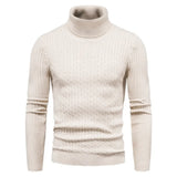 Riolio Autumn Winter Turtleneck Pullovers Warm Solid Color Men's Sweater Slim Pullover Men Knitted Sweaters Bottoming Shirt