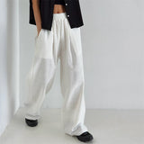 Riolio  Men's Linen Wide Leg Pants Summer New Sle Cotton Linen Loose Straight Casual Long Trousers Faion Brand Faionable
