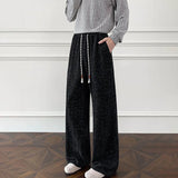 Riolio  Mens Trousers Texture Twill Plain Casual Pants Autumn Outdoor Daily Versatile Youth Loose Straight Pants Men'S Clothing New