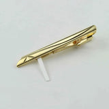 Riolio  New Men's 5cm Metal Gold Slim Tie Bar Wedding Party Business Accessory Stainless Steel Material Tie Clip Clamp Irregular Design