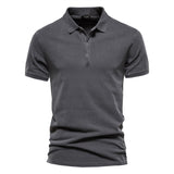 Riolio 100% Cotton Solid Color Men's Polo Shirts Casual Short Sleeve Turndown Men's Shirts Fashion Streetwear Polos for Men