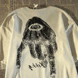 Riolio Harajuku Hip Hop High Street Men and Women Trendy Personalized Printed Round Neck Short Sleeve Couple Loose Summer Casual Tshirt