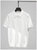 Riolio  New Trendy Men Polo Shirt Leisure High Quality Knit T-shirts American Style Fashion Breathable Button-down Short Sleeve Knitwear
