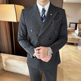 Riolio  M-7XL Jackets + Pants / High-quality Goods Groom's Best Fashion Pure Color Mans Suit Blazer Trousers Male Formal Business Suit