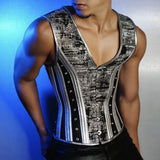 Riolio  Mens Sexy Perspective Tight-Waisted Vest, Genderless Fashion Nightclub Temperament Youth Trendy Business Breathable Top Unisex