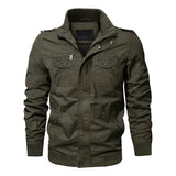 Riolio Men's Tactical Pilot Jaet WS  Military Fan Special Forces Officer Coat Cotton Denim Zipper Closure Long Sve