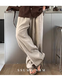 Riolio New Japanese Retro Men Casual Pants Luxury Draped Wide Leg Leisure Solid Color Straight Trousers High Quality Elegant Sweatpants