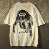 Riolio Harajuku Hip Hop High Street Men and Women Trendy Personalized Printed Round Neck Short Sleeve Couple Loose Summer Casual Tshirt