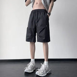 Riolio  Ice Silk Men Summer Thin American Windproof Workwear Charge Five-point Pants
