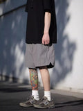 Riolio  Casual Men Summer Thin Loose Work Clothes Outdoor Quick-drying Beach Five-point Pants