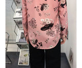 Riolio  Printed Long-sleeved Shirt Men Korean Style Nightclub Personalized Button Cardigan