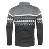 Riolio Men's Retro Jacquard Knit Cardigan Fashion Warm Zipper Pullover Casual Slim Collar Sweater Coat Men Outwear Street Wear S-3XL