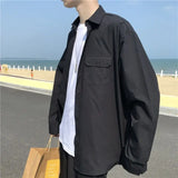 Riolio  Advanced Style Outerwear for Men Long Sleeved Cool and Loose Casual Jacket Men's Korean Style Top