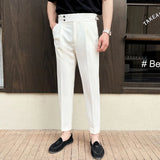 Riolio  Men's High-waisted Trousers Autumn Winter New Style Trousers Casual Pants Fashionable Handsome Slim Straight Suit Pants