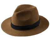 Riolio  New Panama straw hat foldable big head circumference straw z  top  sun protection visor  men's hat
