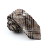 Riolio  Winter Daily Men's Women's 7cm Wool Tie Black Herringbone Brown Stripe Necktie Wedding Party Business Office Gifts Accessories