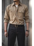 Riolio  Ele Pure Cotton Long Sve Engineer irt for Men Outdoor Wear Resistant Faionable Slim Fit Autumn Season Busin Cas...