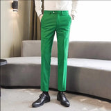 Riolio Mens Pure Color Tailoring Pants Business Occupation Slim Fit Dress Office Trousers Man Dress Formal Suit Pants Casual for Men