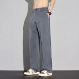 Riolio  Men's Casual Straight Leg Pants Ice Silk Breathable Trousers Lightweight Elastic Waist Loose Fit Streetwear
