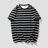 Riolio  High Quality 100% Tops Cotton Classic Retro Timeless Horizontal Striped Sportswear Unisex Round Neck Casual Kids Fashion T-shirt
