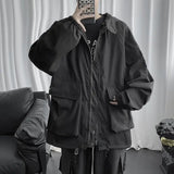 Riolio Fall Winter Thickened Work Jacket Korean Style Trendy Hooded Jacket Men 2025 New Versatile Loose Fashion Top Aesthetic Urban
