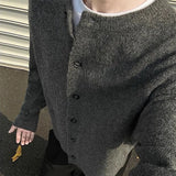 Riolio New American Style Men Cardigan Luxury Knitted Button-down Solid Color Long Sleeve Sweater Jacket Casual High Quality Knitwear