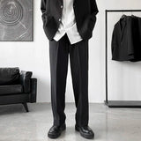 Riolio Pants Men Trousers Casual Autumn New Arrival Front-slit Fashion Straight High Street Office Clothes Simple Business Harajuku