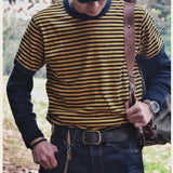 Riolio  Summer Men's New Pullover O-Neck Patchwork Stripe Comfortable Loose Fashion Casual Short Sleeve T-Shirts Tops