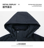 Riolio Business Men Thick Winter Big Hood Collar Warm Parka Waterproof Windproof NEW -40 Degrees Top Quality White Duck Down Jacket Men