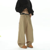 Riolio American Style Wide Leg Straight Cargo Pants Letter Printed Men's Baggy Casual Fashion Overalls Streetwear Male Mopping Trousers