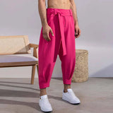 Riolio Men's Baggy Pants Casual Streetwear Belt High Quality Pure Color Joggers Fashion Harem Pants 2023 S-3XL