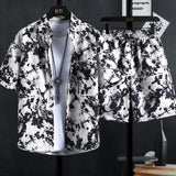 Riolio New Men's Printed Shirt Sets, High Quality Fashion Trend Shorts, Hawaiian Style Casual Floral Tops, INS HOT Men's and Wom