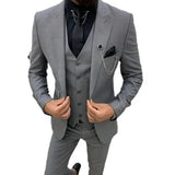 Riolio  3 Pieces Men Single Breasted Suits Slim Fit Wedding Tuxedo Premium Formal Blazer with Pants Prom Party Groom Office Wear