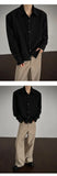 Riolio  Shirt men Korean Style Loose Fit Square Neck Plain Color Long Sleeve Shirt Man Autumn New Trendy Youth Dance Shirts Oversized