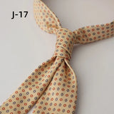 Riolio  New Arrival 8CM Navy Striped Neck Ties For Men Adult Luxury Vintage White Floral Block Neckties Wedding Casual Shirt Cravat