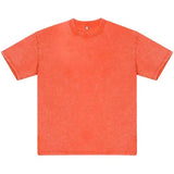 Riolio American Style Retro Heavyweight Solid Color Short Sleeved T-shirt Men Women Summer Street Trendy Washed Old Oversized Clothes