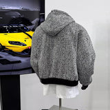 Riolio New Autumn Men Textured Hooded Sweatshirt Jacket Light Luxury Harajuku Zip-up Leisure Fashion Long Sleeve Hoodie Crop Coat M-2XL